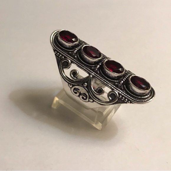 Garnet 925 Sterling Silver Ring